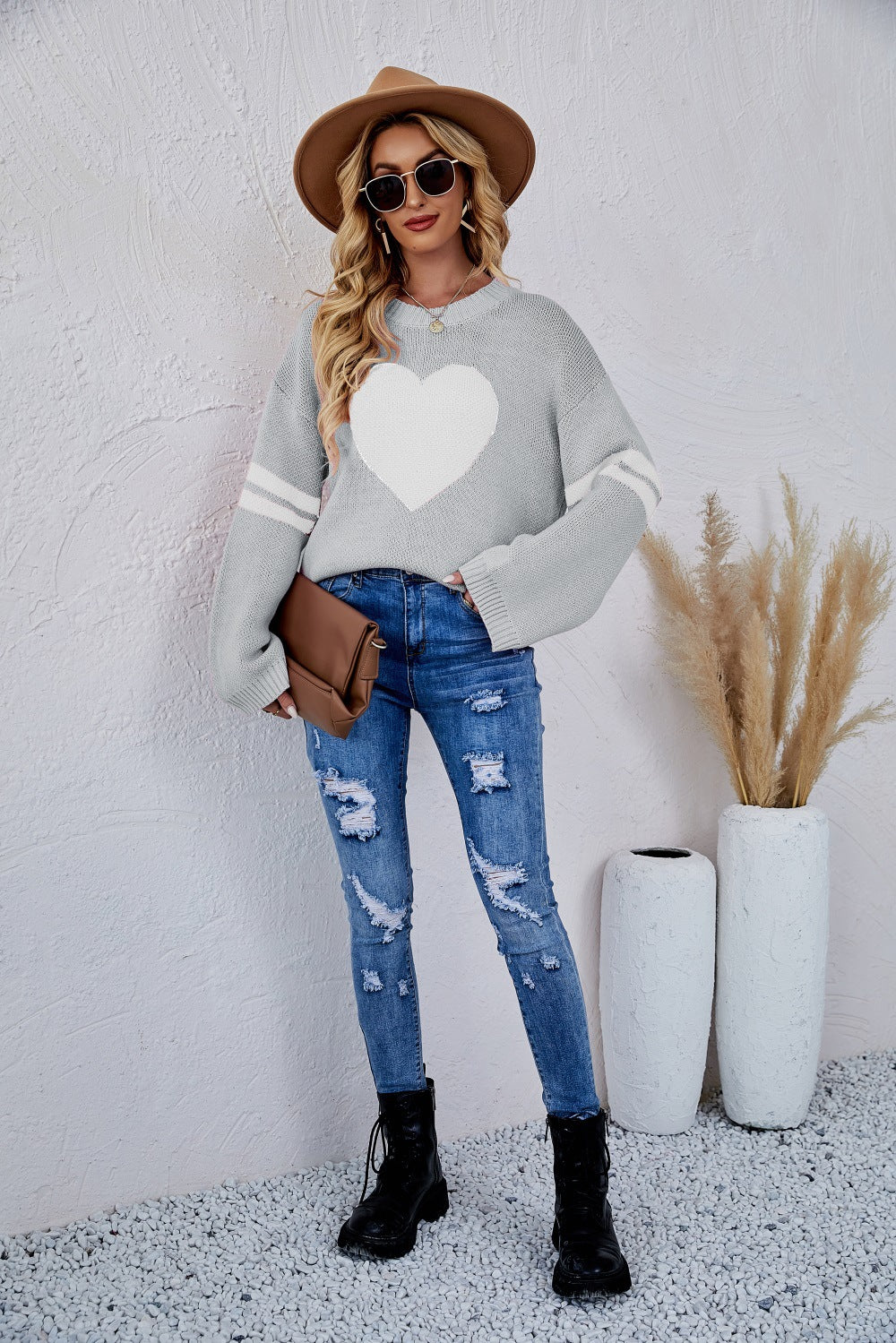 Women's Pullover Long Sleeve Love Sweater