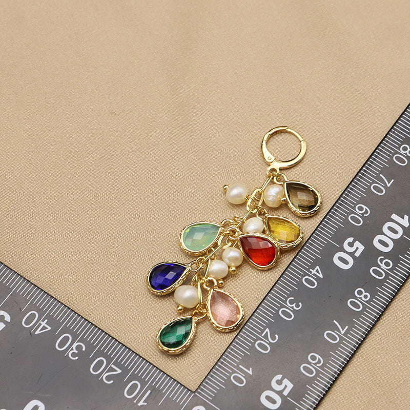 Natural Pearl Ear Studs High-grade Niche Colorful Water Drops