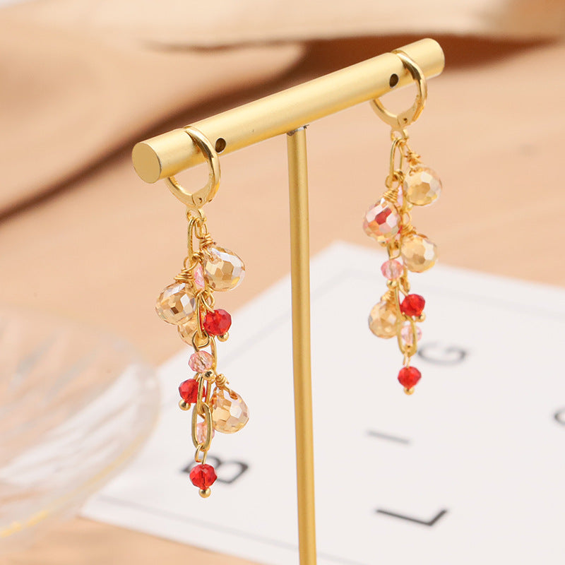 Natural Pearl Ear Studs High-grade Niche Colorful Water Drops