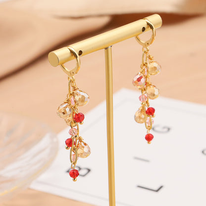 Natural Pearl Ear Studs High-grade Niche Colorful Water Drops