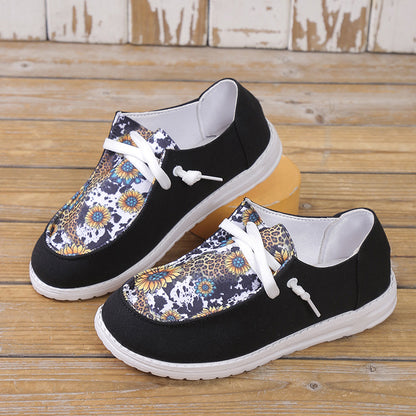 Women's Fashion Casual Large Size Flat Bottom Canvas Shoes